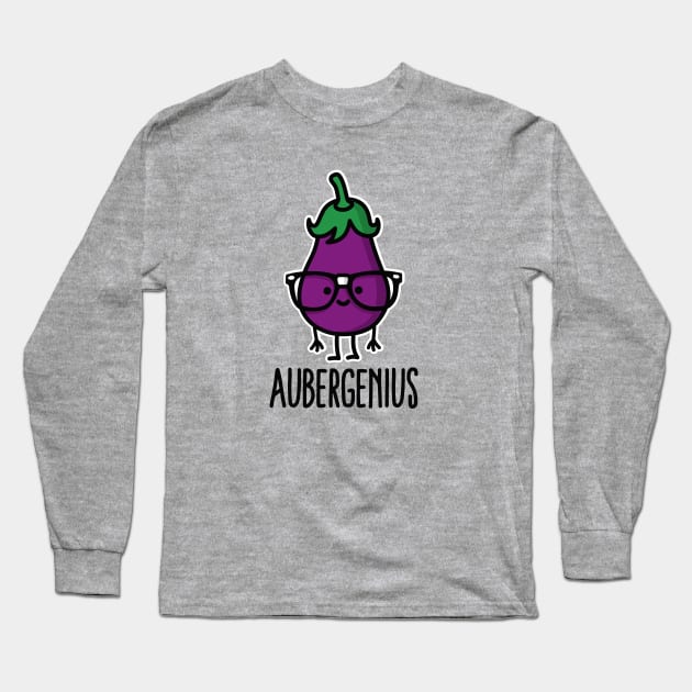 Aubergine (eggplant) + genius  =  Aubergenius Long Sleeve T-Shirt by LaundryFactory